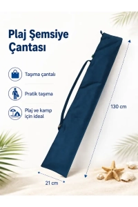 Plaj Şemsiyesi Çantası 21 x 130 cm Omuz Askılı Taşıma Kılıfı Kamp ve Plaj